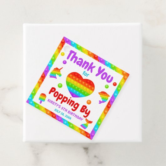 Rainbow Pop It Fidget Toy Birthday Party Geschenkanhänger (Beispiel)
