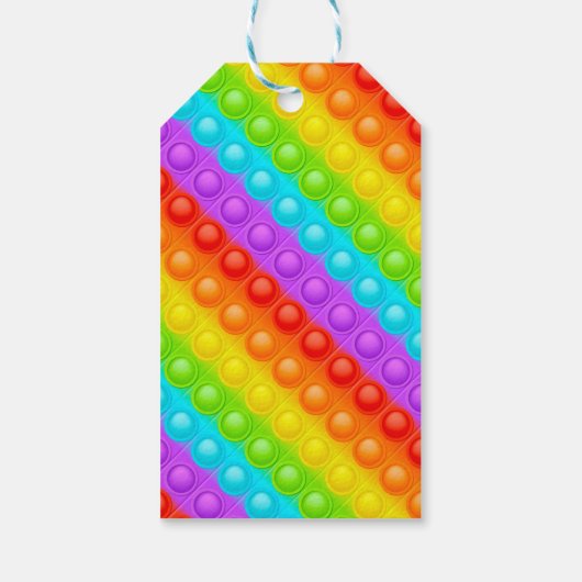 Rainbow Pop It Fidget Toy Birthday Party Geschenkanhänger (Rückseite)