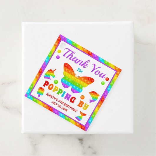 Rainbow Pop It Fidget Toy Birthday Party Geschenkanhänger (Beispiel)