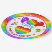 Rainbow Pop It Fidget Toy Birthday Party Pappteller (Schrägansicht)