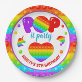 Rainbow Pop It Fidget Toy Birthday Party Pappteller (Vorderseite)