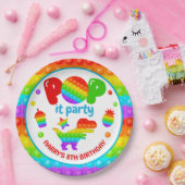Rainbow Pop It Fidget Toy Birthday Party Pappteller (Party)