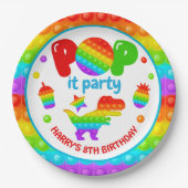 Rainbow Pop It Fidget Toy Birthday Party Pappteller (Vorderseite)