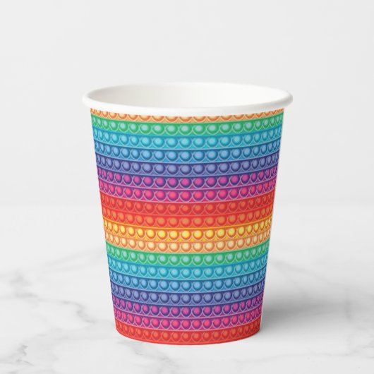 Rainbow Pop It Fidget Toy Pattern Pappbecher (Rückseite)