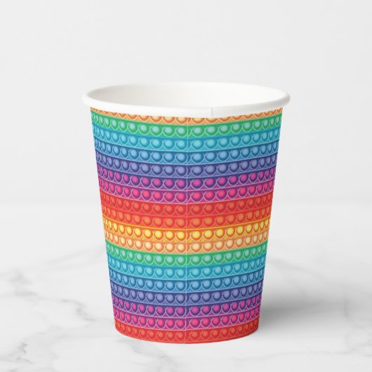Rainbow Pop It Fidget Toy Pattern Pappbecher (Rechts)