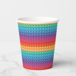 Rainbow Pop It Fidget Toy Pattern Pappbecher
