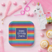 Rainbow Pop It Fidget Toy Pattern Personalisiert Pappteller (Party)