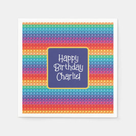 Rainbow Pop It Fidget Toy Pattern Personalisiert Serviette