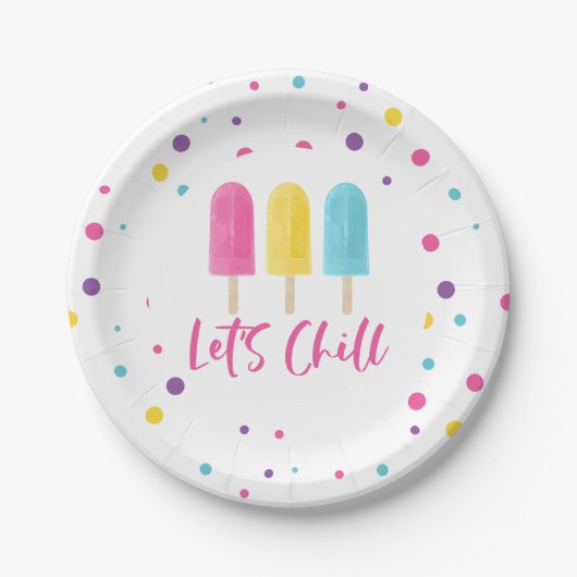 Rainbow Pop Let's Chill Geburtstag Pappteller (Vorderseite)