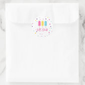 Rainbow Pop Let's Chill Geburtstag Runder Aufkleber (Tasche)