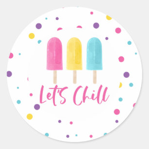 Rainbow Pop Let's Chill Geburtstag Runder Aufkleber