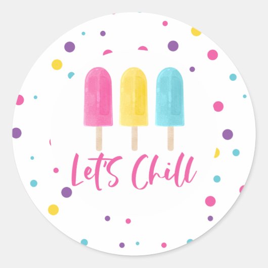 Rainbow Pop Let's Chill Geburtstag Runder Aufkleber (Vorderseite)