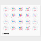 Rainbow Pop Sweet One 1. Geburtstag Runder Aufkleber (Blatt)