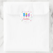 Rainbow Pop Sweet One 1. Geburtstag Runder Aufkleber (Tasche)