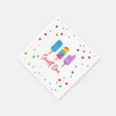 Rainbow Pop Sweet One 1. Geburtstag Serviette (Ecke)