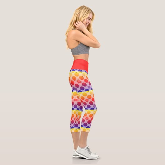 Rainbow PopArt Citrus Capri Leggings (Rechts)