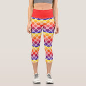 Rainbow PopArt Citrus Capri Leggings (Vorderseite)