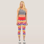 Rainbow PopArt Citrus Capri Leggings (Vorderseite)