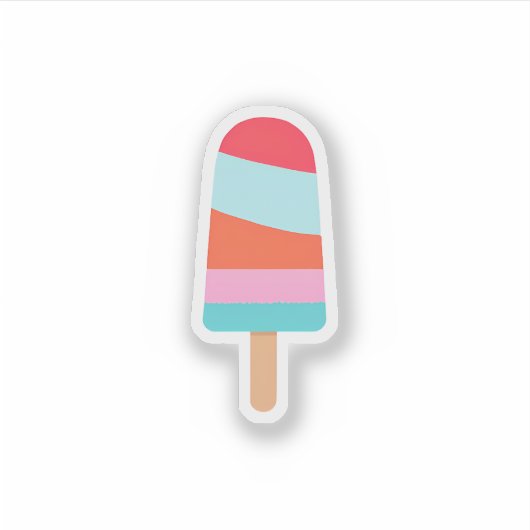 Rainbow Popsicle Aufkleber (Vorderseite)