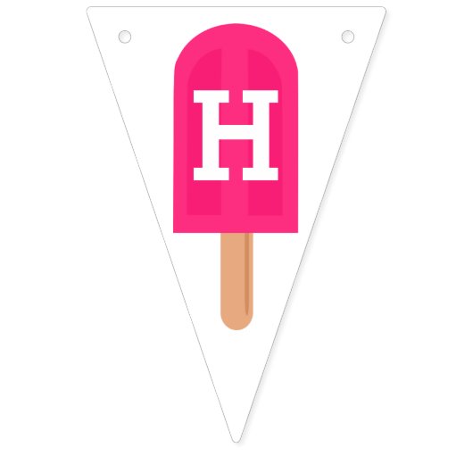 Rainbow Popsicles Kinder Happy Birthday Wimpelkette (Zweite Fahne)