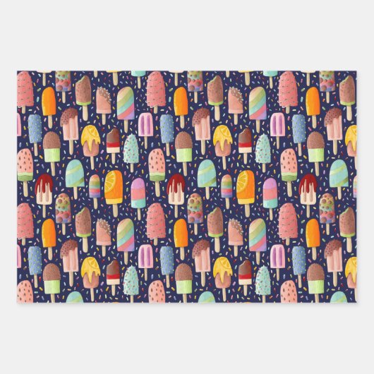 Rainbow Popsicles Set 3 Geschenkpackung Geschenkpapier Set (Vorderseite)