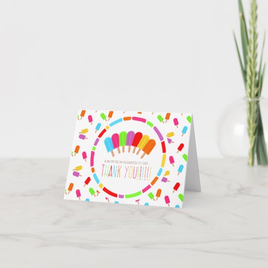 Rainbow Popsicles Vielen Dank Dankeskarte (Vorderseite)