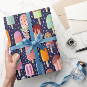 Rainbow Popsicles Wrapping Paper Roll Geschenkpapier