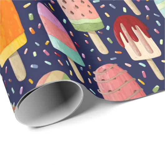 Rainbow Popsicles Wrapping Paper Roll Geschenkpapier (Rolleneckpunkt)