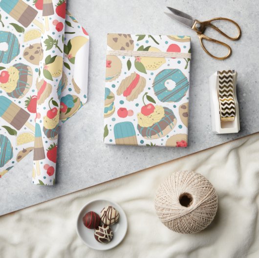 Rainbow Popsicles Wrapping Paper Roll Geschenkpapier (Kunsthandwerk)