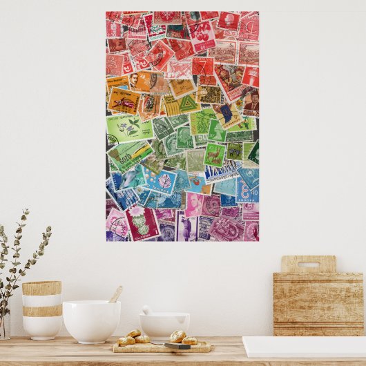 Rainbow-Porto-Briefmarke Poster (Küche)
