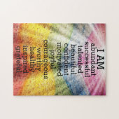 Rainbow Positive Affirmations Business Card Magne Puzzle (Horizontal)