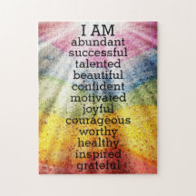 Rainbow Positive Affirmations Business Card Magne