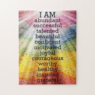 Rainbow Positive Affirmations Business Card Magne Puzzle