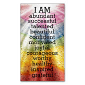Rainbow Positive Affirmations Magnetische Visitenkarte (Vorderseite Vertikal)