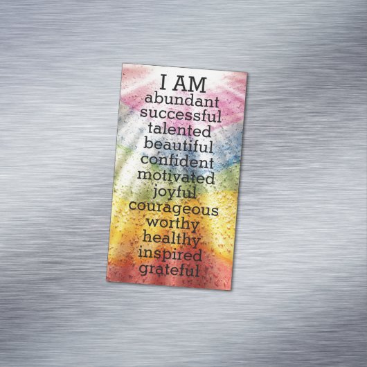 Rainbow Positive Affirmations  Magnetische Visitenkarte (Beispiel)