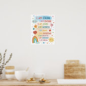 Rainbow Positive Affirmations Poster für Kinder (Küche)
