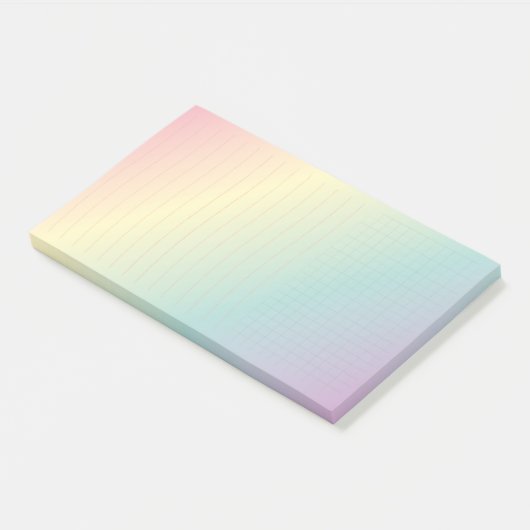 Rainbow Post-It®, 10" x 6" Post-it Klebezettel (angewinkelt)