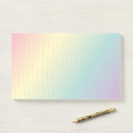 Rainbow Post-It®, 10" x 6" Post-it Klebezettel (Auf Schreibtisch)