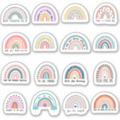 Rainbow Postivity Stickers Aufkleber (Vorderseite)