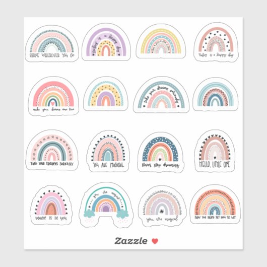 Rainbow Postivity Stickers Aufkleber (Blatt)