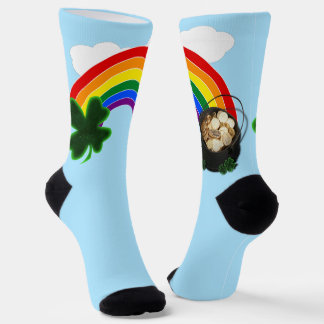 Rainbow Pot of Gold St. Patrick's Day Socken