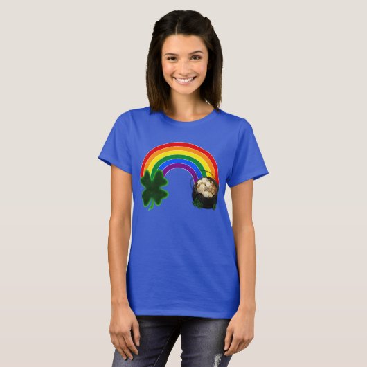 Rainbow Pot of Gold St. Patrick's Day T-Shirt (Vorne ganz)