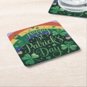 Rainbow Pot of Gold St. Patrick's Day Untersetzer (angewinkelt)
