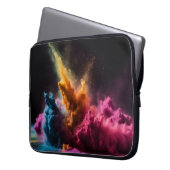 Rainbow Powder blast auf schwarz Laptopschutzhülle (Vorderseite Links)