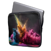 Rainbow Powder blast auf schwarz Laptopschutzhülle (Vorderseite Links)