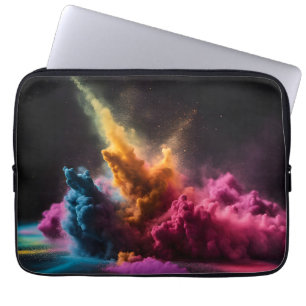 Rainbow Powder blast auf schwarz Laptopschutzhülle