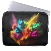 Rainbow Powder blast auf schwarz Laptopschutzhülle (Vorderseite)