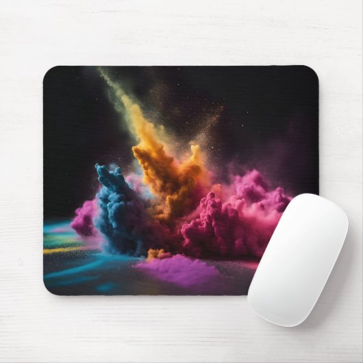 Rainbow Powder blast auf schwarz Mousepad (Mit Mouse)