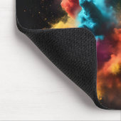 Rainbow Powder blast auf schwarz Mousepad (Ecke)