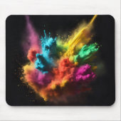 Rainbow Powder blast auf schwarz Mousepad (Vorne)